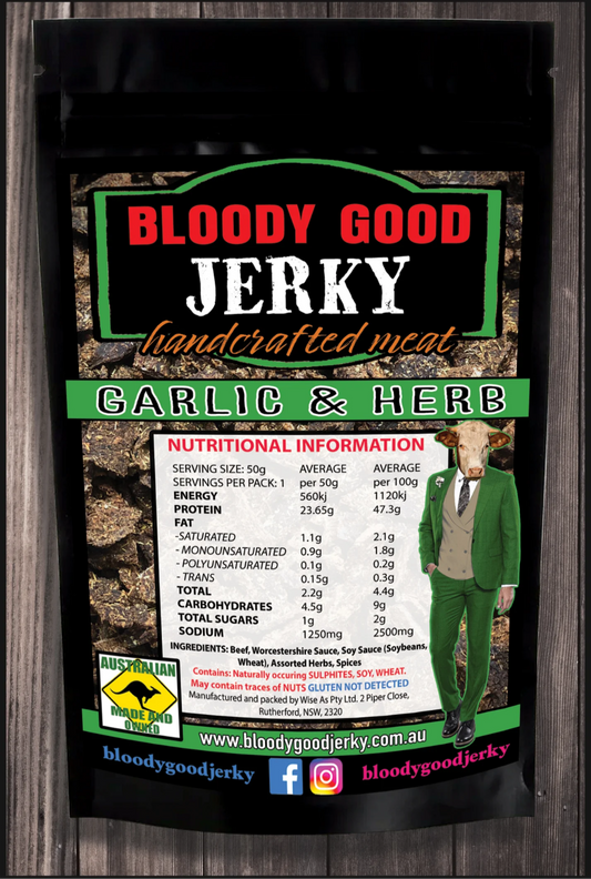 Bloody Good Jerky- Herb & Garlic