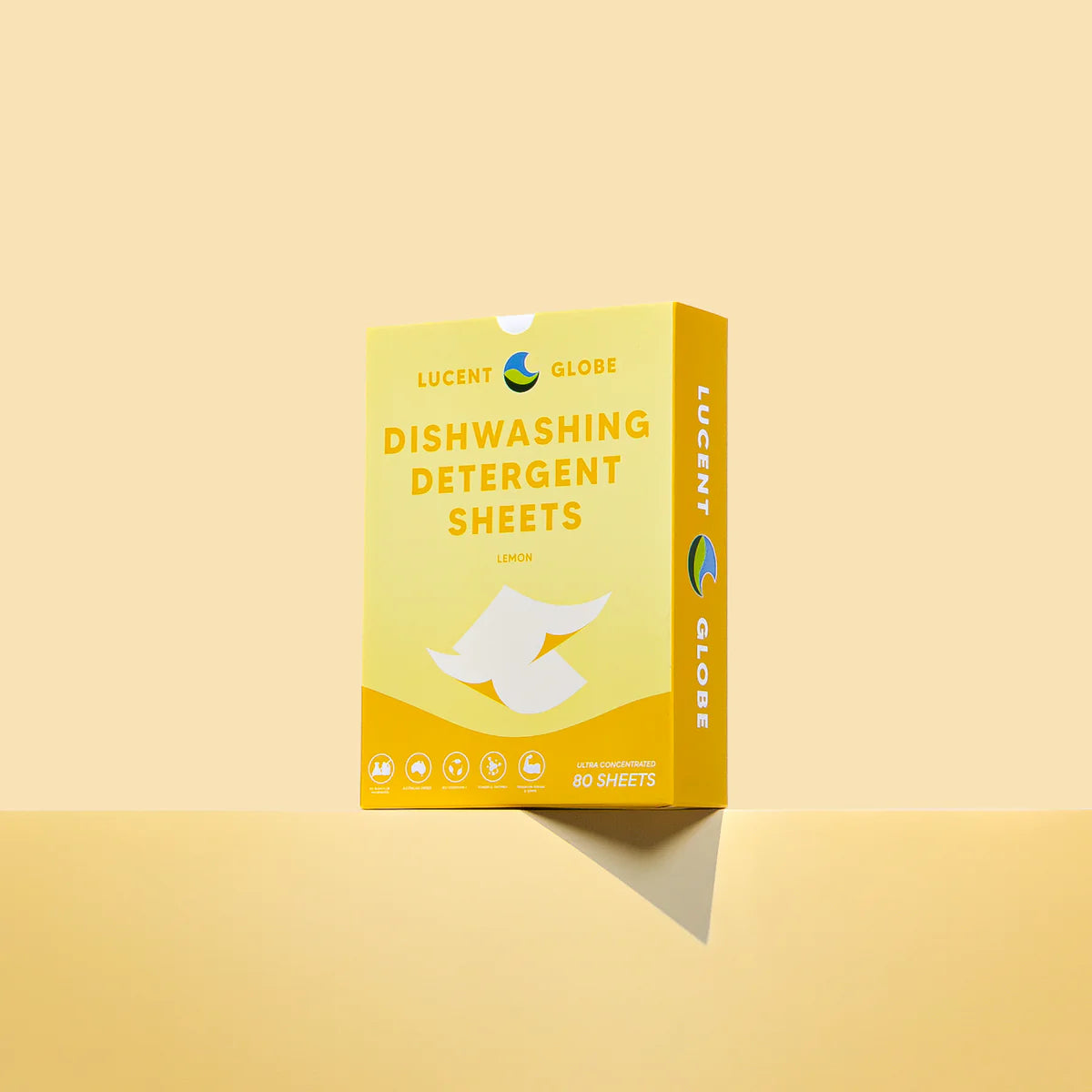 Lucent Globe: Dishwashing Detergent Sheets (Up to 80 Washes) Fresh Lemon